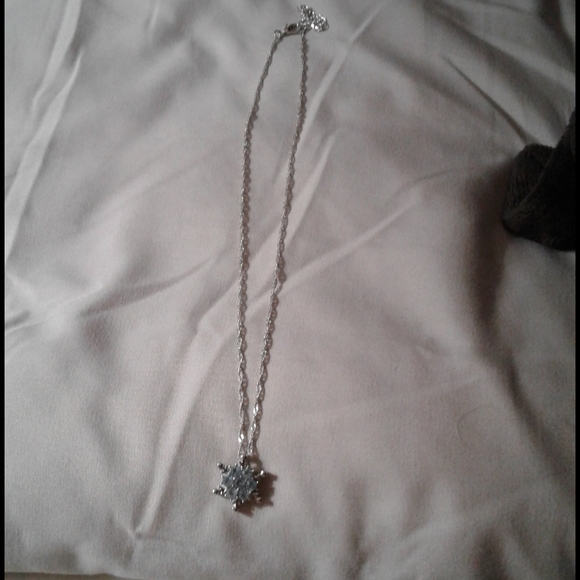 Blue Snowflake Necklace. Stones CZ - Picture 3 of 4
